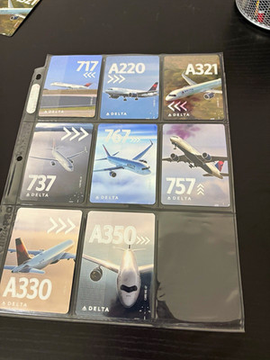 Delta Air Lines 2023 Non-Sport Trading Card Lot (8) 717 A220 A321 737 767