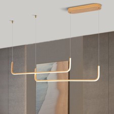 Dimmable 47-inch Linear LED Pendant Light Modern Kitchen Island Chandelier