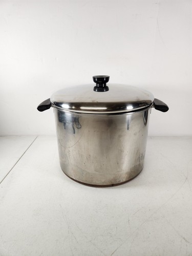 Vintage Paul Revere: 5 Qt Copper Bottom Stainless Steel Pot W/ Lid - Picture 1 of 9