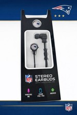 NFL New England Patriots Stereo Earbuds with Hands-Free Mic   3.5m Wired earbuds