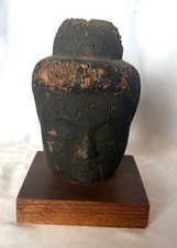 Wood Buddha Head Tokyo Ginza 1953 Korean War Provenance GI Artist Estate Photo