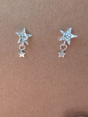 Sterling Silver 925 Star Earrings On Post with Sterling 925 BACKINGS..925