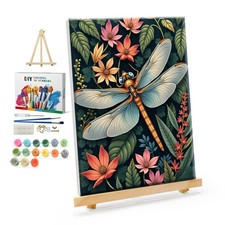 YOYA Framed Paint by Numbers Kit for Adults - 8 12 Inch, Dragonfly 026