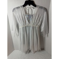 Revolution White Iridescent Sequin Dance Costume Performance Outfit Girls Size