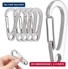 5 PCS 2.17 Inch Stainless Steel Carabiner Clip Spring-Snap Hook,EDC Heavy Duty M