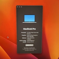 Apple MacBook Pro 13" 2.3GHz i5 8GB RAM 256GB SSD Iris Plus macOS Ventura Gray