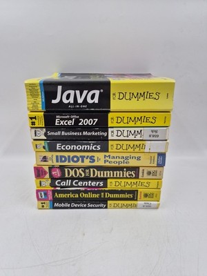 Lot of 9 Computer/Business For Dummies Book Java DOS Excel Managing People Call