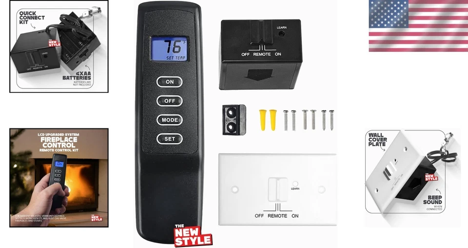 Upgraded Gas Fireplace Remote Control Thermostat Kit - Image 2 of 4