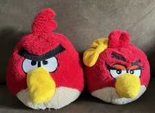 Angry Birds Plush Male Female Set Of 2 Stuffed Animal No Sound Pre Owned