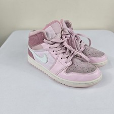 Nike Air Jordan 1 Mid Digital Pink Shoes Sneakers Youth Kids Children's Size 6.5