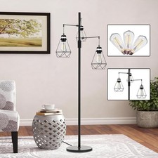 Dimmable Industrial Floor Lamp, Floor Lamp Standing Lamp with Stepless Dimming