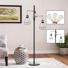 Dimmable Industrial Floor Lamp,  Floor Lamp Standing Lamp with Stepless Dimming