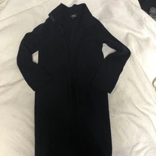 A.P.C. Wool Black Long Cardigan S Warm Fall Winter Outerwear