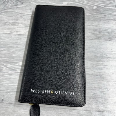 Reisepass Reise Dokumente Etui/ Organizer Schwarz Leder Western & Orientalisch