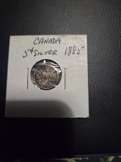 1885 candian 5 cent silver