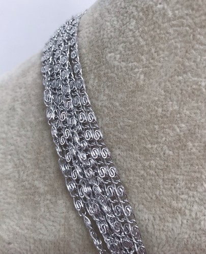 SARAH COVENTRY Women’s Multistrand Silver Tone Choker Necklace - Picture 2 of 9