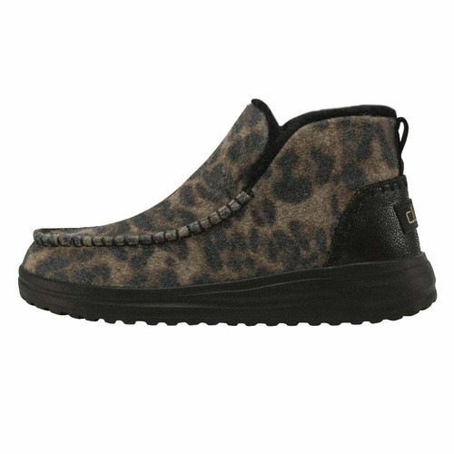 HEYDUDE Denny Wool Blend Leopard Nut Size: UK5 / EU38