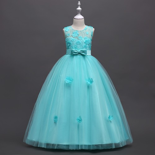 Flower Girls Princess Bridesmaid Dress Pageant Prom Gown Tulle Long Dresses Kids - Picture 41 of 52