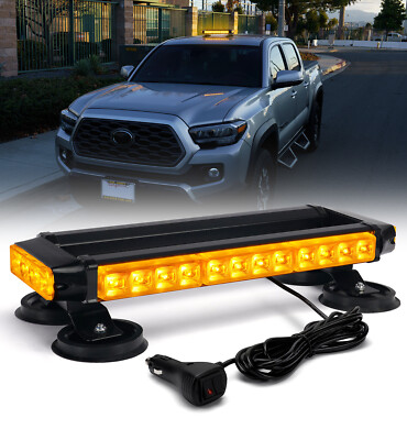 14.5'' LED Beacon Strobe Flashing Light Bar Emergency Hazard Warning Flash Amber