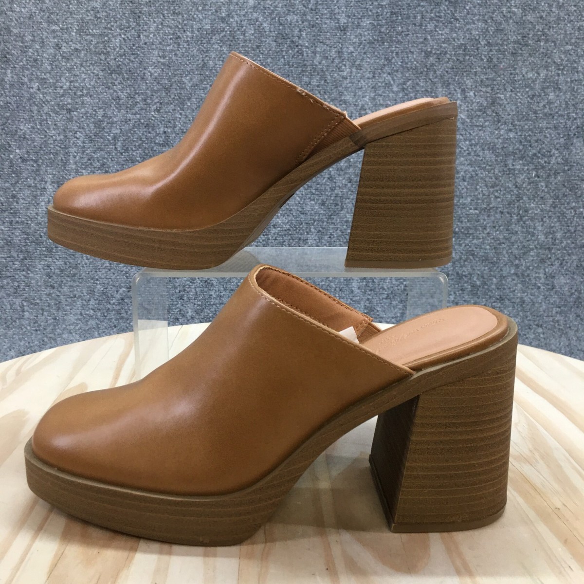 Universal Thread Heels Womens 8 Tess Platform Mule Brown