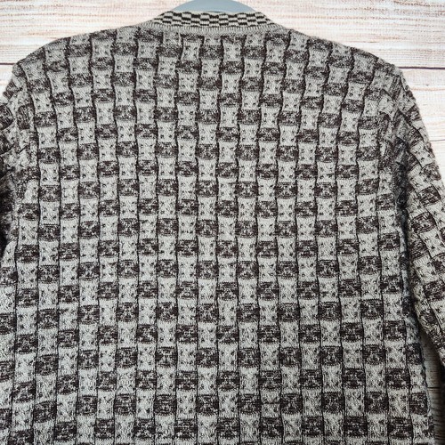 Vintage Volga Button Women's Cardigan Sweater Checkered Pattern - Picture 12 of 14