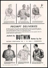 1948 Butwin Sportswear Co. St. Paul Minnesota Baseball Jackets Vintage Print Ad