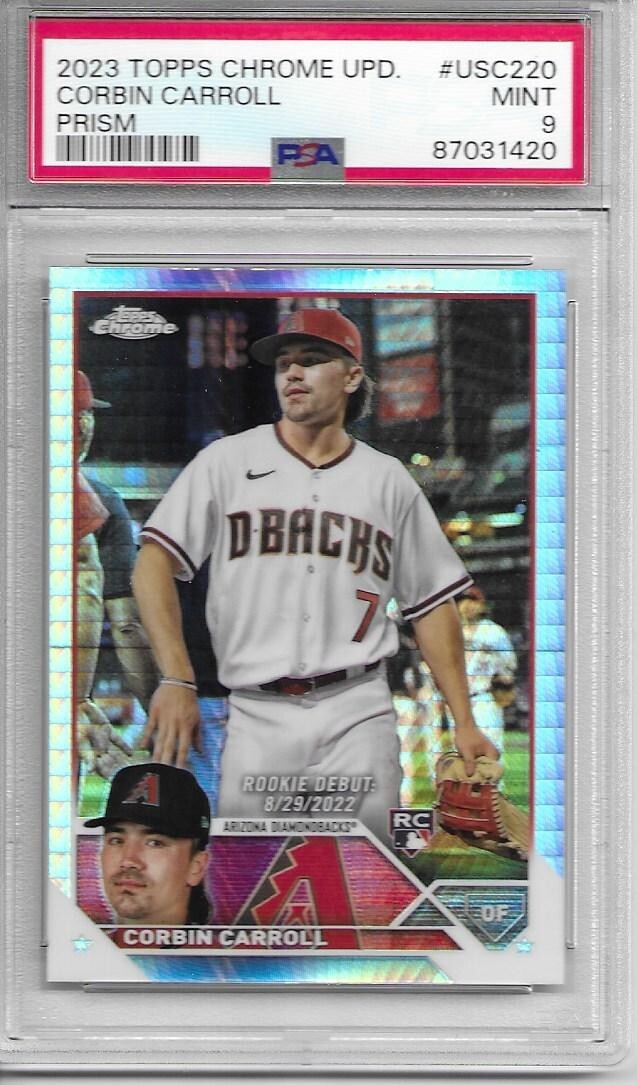 2023 Topps Chrome Update Corbin Carroll PRISM #USC220 PSA 9 MINT - ending 1420