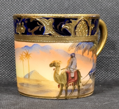 Vintage NORITAKE Demi Tasse Cup & Saucer ~ Desert Scene ~ Hand Painted - Picture 10 of 18