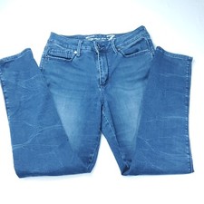 Seven 7 Mankind Jeans Women Size 10 Blue Denim Pants High Rise Skinny Stretch