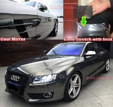 Smooth Stretchable Car Mirror Chrome Vinyl Wrap Sticker Decal Air Free Black Us