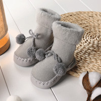 Kids Baby Girl Boy Toddler Anti-slip Slippers Socks Cotton Shoes Soft Warm Boots