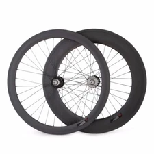 Track Bicycle Wheelset 25Mm Wide 50mm Depth 88mm Clincher Novatec/Powerway Hub 