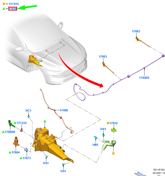 FORD KUGA MK3 Window Washer Tank 2566824 LV4B-17B613-AM NEW  