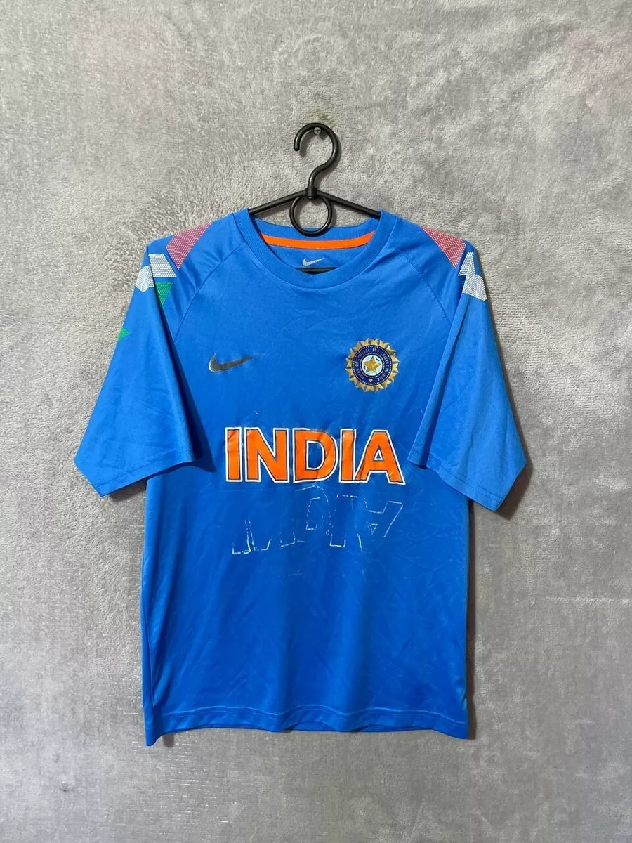 India Team Jersey Cricket Shirt Blue Nike Polyester Mens Size M eBay