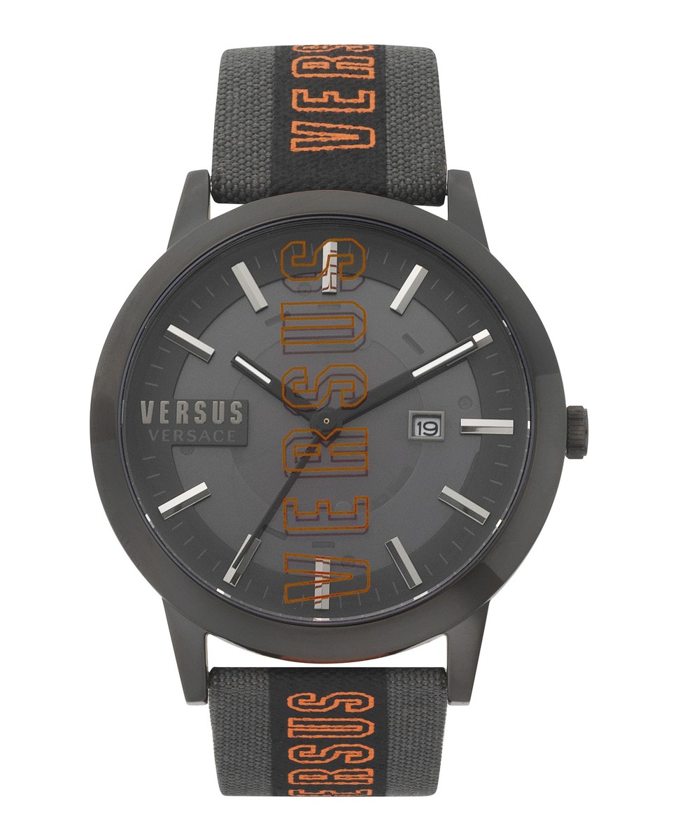 Versus Versace Mens Barbes IP Black 44mm Strap Fashion Watch