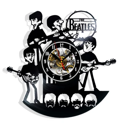 Beatles Vinyl Wall Clock Records Decor Gift Birthday Holiday Home Decor Music