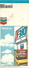 1971 CHEVRON Gas Pump Road Map MIAMI BEACH Florida Coral Gables Hialeah
