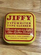 VTG NOS Jiffy Typewriter Cleaner Tin Walter G Gies Crownsville Maryland thumbnail