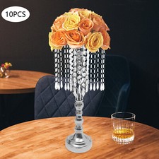 10pc Crystal Flower Vase Stand Wedding Centerpieces For Table Gold Flower Stands