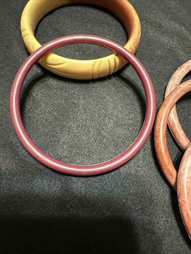 VTG Bangle Bracelets Mixed Lot of 5 Clay Swirl Boho Artisan - Picture 3 of 7