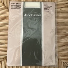 Vintage Jacobson's Pantyhose Vanilla Ultra Sheer Pantyhose Control Top Sz A New