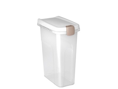 Pet Food Container 25 Liters Transparent White Lid Stefanplast