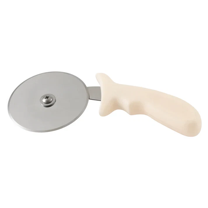Pizza Cutter 4" Diameter Blade Polypropylene Handle Wheel Style Slicer White