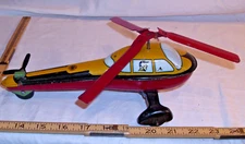 WYANDOTTE STREAMLINED HELICOPTER STEEL TOY 1930s IN YELLOW & BLACK