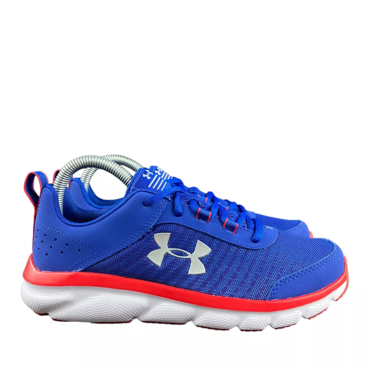 Under Armour Youth Assert 8 Royal Blue Red Athletic Shoes Size 5.5