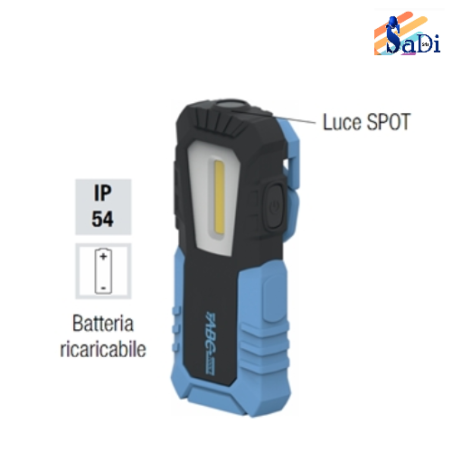 TORCIA A LED DA LAVORO RICARICABILE LAMPADA PORTATILE OFFICINA  LAVORO ABC TOOLS