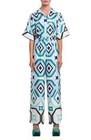 NEW NORDSTROM $170 spring CIEBON Averyn geo print jumpsuit in teal womens sz M — photo 1