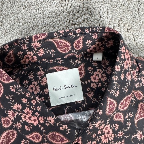 Paul Smith Men's Slim Fit Floral Print Shirt Black / Pink Size S BNWT (RRP £270) - Picture 3 of 9