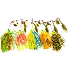 5pcs 16.3g Spinnerbaits Blade Bait Rubber Skirt Buzzbait Fishing Lures Spoon
