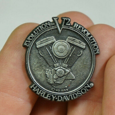 Harley Evolution V2 Revolution motor engine hat vest jacket pin 1983 EP24357M